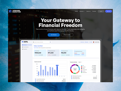 XPENSE MONITOR DASHBOARD dashboard expense ffintech hero landingpage money opentowork ui