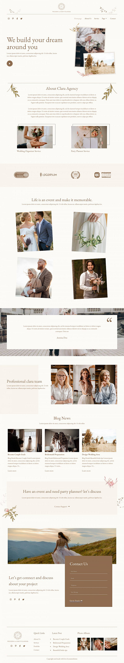 WEDDING & PARTY PLANNER app branding desigm design designweb graphic design illustration ui ux webdesign website websitedesign