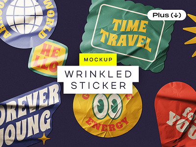 Wrinkled Sticker Mockup batch crumpled download folded label label mockup matte mockup patch photoshop pixelbuddha plastic plastic mockup psd sticker sticker mockup stickers template wrinkled