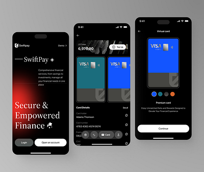 SwiftPay - Mobile finance app app design banking banking app design finance finance app finance management fintech fintech app ios mobile finance app mobileapp money management product design ui ui design uiux uiux design ux ux design