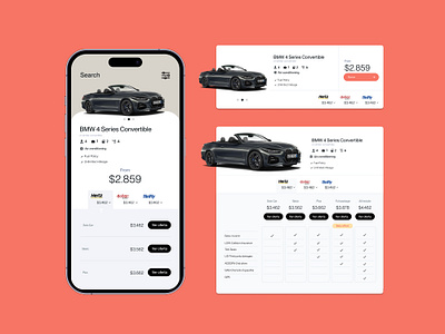 Car Rentals App app car mockup rental rentalcar ui user journey ux