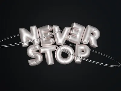 3d Blender inflated letters 3d blender creative dark design illustration inflated letter motion graphics never puffy render russia stop