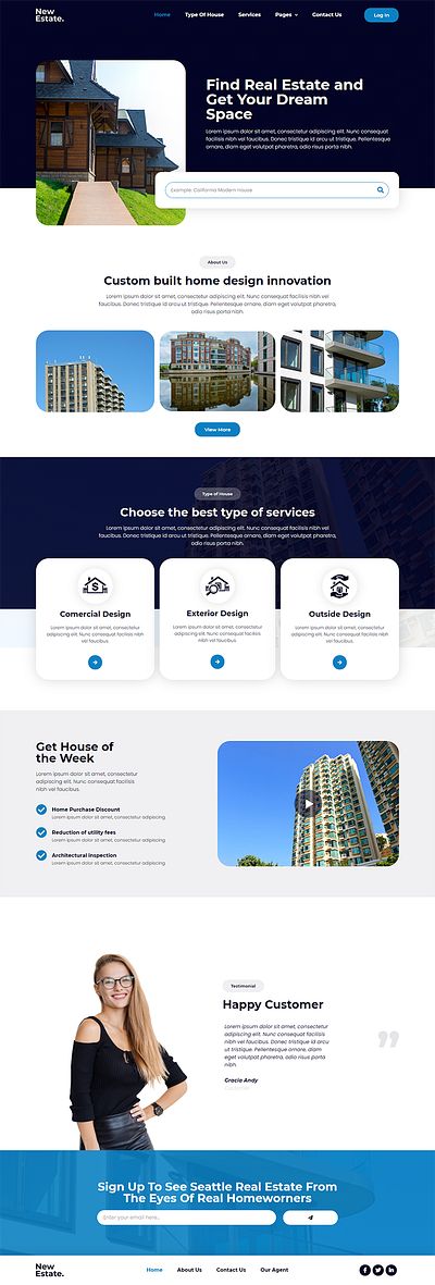 NEW ESTATE WEBSITE DESIGN app branding design designweb graphic design illustration ui ux webdesign website