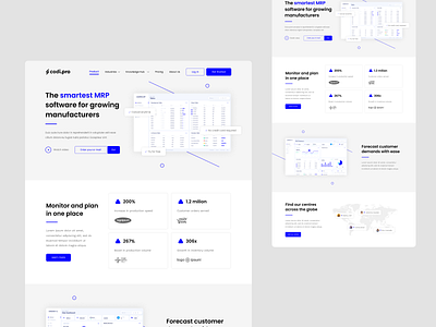 Minimalistic MRP Software SaaS Homepage (Design Concept) clean website homepage landing page light website minimalistic website modern website saas saas website ui ux uxui web design website website design