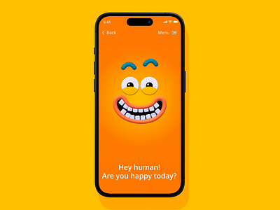 How do you feel today? Emotion - 3D interaction design 3d 3d animation emotion inside out interaction design joy mobile app ui user interface
