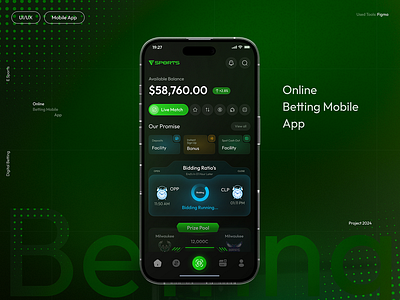 Online Betting App UI/UX Design branding design graphic design