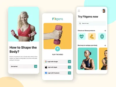 Fitgens Mobile App UI design. app appui body design digital figma fit fitness fitnessapp gym ios iosdeveloper iphone product productdesign ui uidesign uiux ux wellness