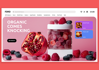 Organic Products E-Commerce UI/UX Design app uiux branding design fresh fruit fruit mobile app organic redesign ui web design website design