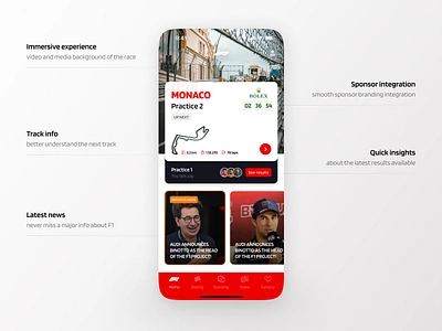 Formula 1 Home Concept 1 app car design f1 formula header home motorsport product race red sport ui ux