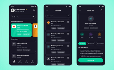 Job Finder Mobile App Design app app design branding design design inspiration figma job finder job finder website portfolio portfolio projects project ui ui design ux ux design ux ui ux ui design webdesign website website design