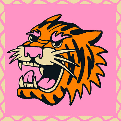 Tiger Illustration branding draw drawing graphic design illustrate illustration logo motion graphics ui