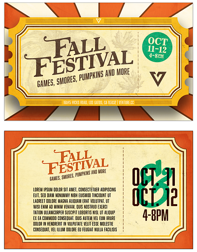 Church Fall Festival Concept autumn branding church circus concept fall grunge postcard retro texture vintage