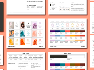 Brand Guidelines for Women's Beauty brand book brand guidelines brand standards branding chakra brand chakra brand identity chakra design logo design spiritual brand visual guidelines visual identity womens brand identity