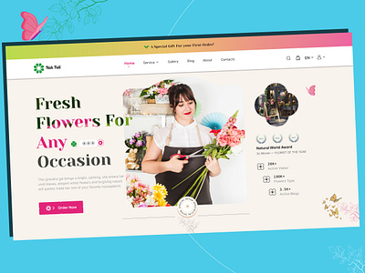 Florist & Flower Shop Website Design beautiful branding creativity designthiking figmadesign floraluidesign flowergardenlandingpage flowerphotography flowerswebsite nature ui uidesign uidesigninspiration uiuxdesign userexperience webdesign