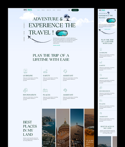 Love Travel- Landing Pages travel travel lover travel page travel website travelling ui