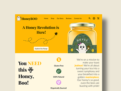 HoneyBOO Landing Page branding ui ux web design website