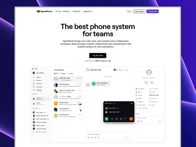 OpenPhone Landing Animation landing page lottie motion branding motion design motion graphics ui animation uiux