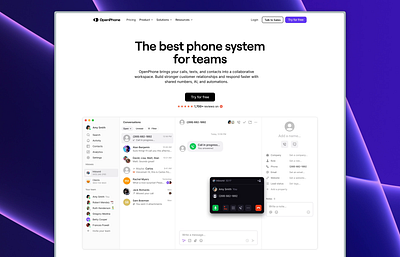 OpenPhone Landing Animation landing page lottie motion branding motion design motion graphics ui animation uiux