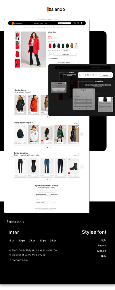 E-commerce Website design fashion figma ui ux web design zalando