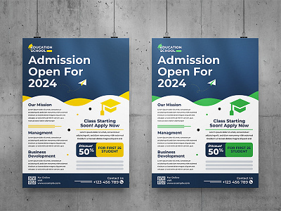 A4 Academic Admission Banner Flyer Design admission banner branding business collage corporate flyer graphic design poster school styles