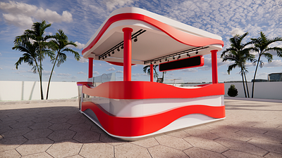 kiosk Render 3d graphic design