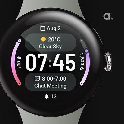 Symmetrical Watch Face amoled watch faces android wear app design digital clock google play illustration pixel watch watch face format wear os