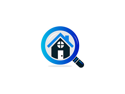 Home Search Inspection Logo home finding brand mark home search logo house under magnifying glass logo minimal logo modern logo property evaluation icon real estate inspection logo real estate services emblem