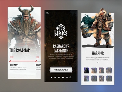 The Wake - Online Game Website aaa battle battle game blockchain casual character crypto fantasy game game website gaming gaming website illustration mobile game mobile website startegy vikings warrior