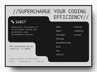 16BIT - AI Assistant Footer Design ai branding coding design footer graphic design landing page saas ui web design website