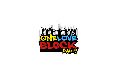 ONE LOVE BLOCK PARTY - CUSTOM LOGO branding creative logo custom logo dance graphic design logo logo design love music party