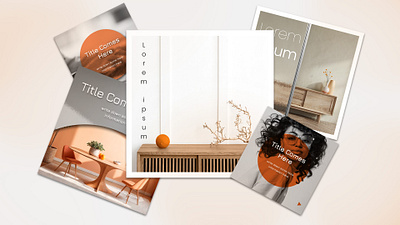 Instagram Post Package 2 branding graphic design identity design instagram interior design layout lifestyle minimal orange post social media