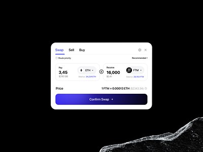 Crypto modal UI animation btc chart crypto crypto currency eth btc finance minimal modal panel payments popup saas sidebar swap swap modules popup token ui ux wallet