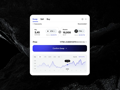 Crypto modal UI animation btc chart crypto crypto currency eth btc finance minimal modal panel payments popup saas sidebar swap swap modules popup token ui ux wallet