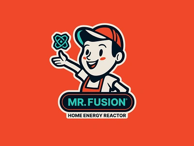 Mr. Fusion back to the future character delorean doc brown energy fluc capacitor fusion graphic design home illustration marty mcfly mr fusion plutonium radioactive reactor retro vintage