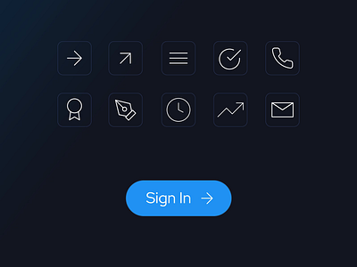 Light Icon Set arrows awards branding button company corporate elegant hover icon light lottie menu message minimal signin state ui