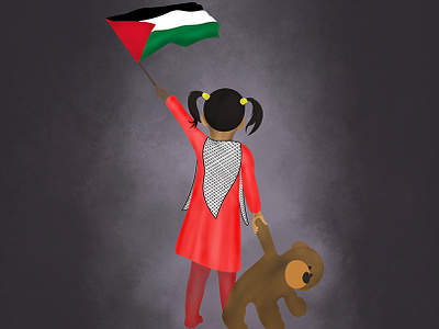 Illustration | Palestinian Child adobe illustrator adobe photoshop art design digital art digital illustration gaza graphic design illustration palestine vector