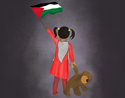 Illustration | Palestinian Child adobe illustrator adobe photoshop art design digital art digital illustration gaza graphic design illustration palestine vector