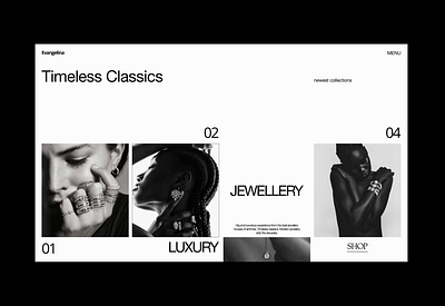 Jewellery page branding fashion design landing page ui web design