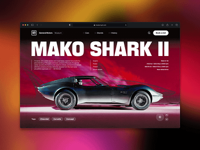 GM Museum Concept — Corvette Mako Shark II (1965) design retro typography ui vintage