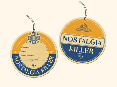 Custom Luggage Tag Design for Nostalgia Killer branding los angeles luggage luggage tag nautical retro suitcase tag tag design train travel typography vintage vintage branding vintage design vintage tag vintage travel vintage type vintage typography wes anderson