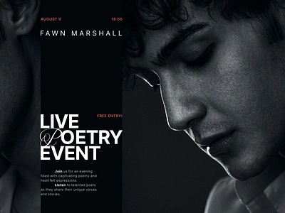 Live Poetry Event black dark event live lyric modern poet poetry show website