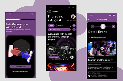 Echofest app design product design ui ux website