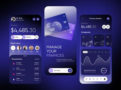 Manage your money app analytics app bank category concept deck design figma finance fintech fireart studio income management maximize mobile app money profit spent ui ux