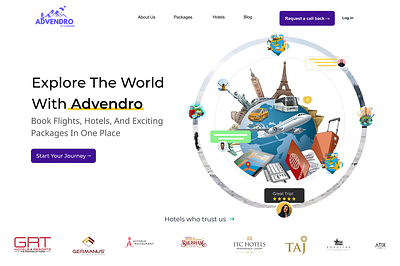 Advendro Tourism branding ui uiux ux web design