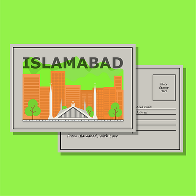 Postcard Design | Islamabad adobe illustrator digital art digital artist digital illustration digital illustrator graphic design illustrated postcard illustration illustrator islamabad postcard design vector vector artist