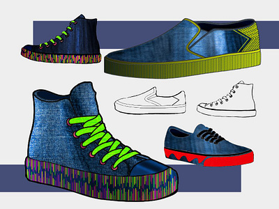 Footwear Design | Pacman Inspired Sneakers design fashion design footwear design illustration pacman pacman inspired shoe design sneaker design