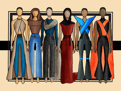 Apparel Design | Dune Inspired Apparel Collection adobe photoshop apparel collection apparel design design digital illustration dune fashion fashion collection fashion design frank herbert illustration