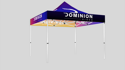 Dominion Discs Canopy Tent branding canopy tent disc golf dominion discs gradient graphic design print design