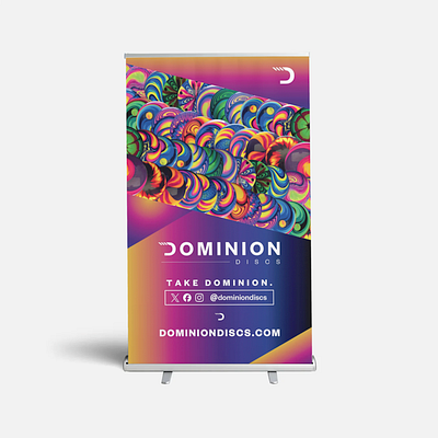 Dominion Discs Banner banner branding dominion discs gradient graphic design print design retractable banner