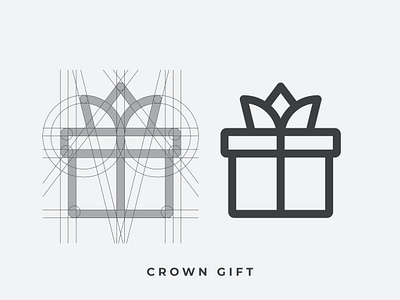 Crown Gift birthday box branding crown design gift icon illustration king lines logo mark minimal queen symbol vector